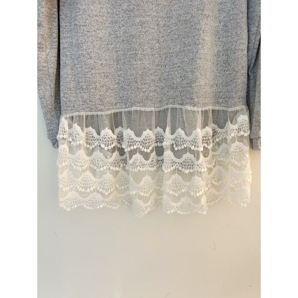 Bellamie Modest Lace Hem Knit Tunic Top Size Medium - Picture 2 of 8
